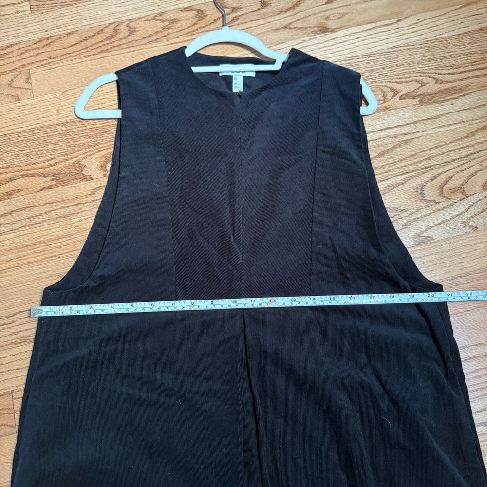 COS Bib-Front Corduroy Mini Dress β Black β Size 8 - Picture 8 of 11
